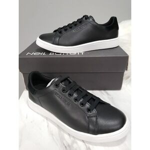 NEW SZ 37 NEIL BARRETT Leather Low-Top Sneaker SOLID BLACK WOMENS SIZE US 7